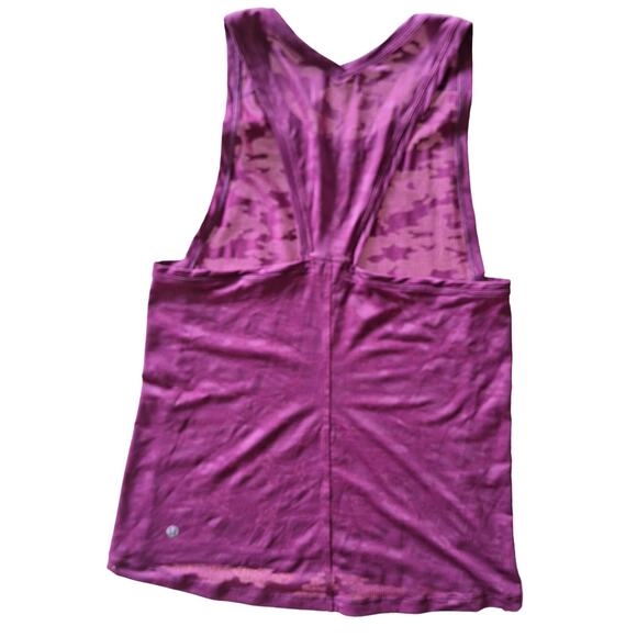 Lululemon Run for days tank size 4 regal Plum magenta camouflage mesh tank top - Picture 4 of 6